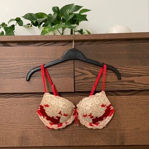 Victoria’s Secret Red Lace Push-Up Bra